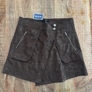 Marshalls Brown Faux Leather Skirt